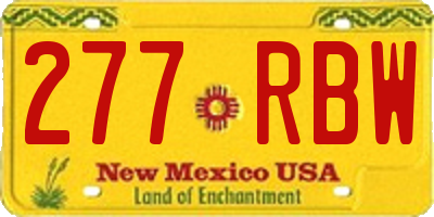 NM license plate 277RBW