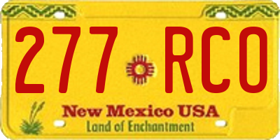 NM license plate 277RCO