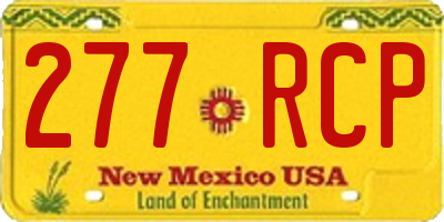 NM license plate 277RCP