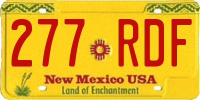 NM license plate 277RDF