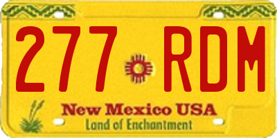 NM license plate 277RDM