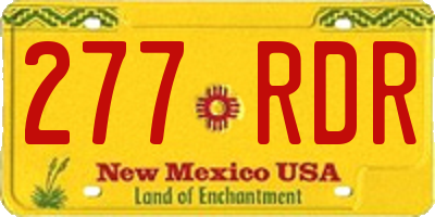 NM license plate 277RDR