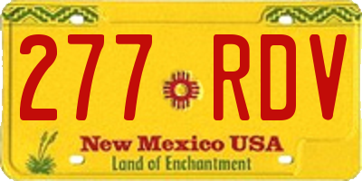 NM license plate 277RDV