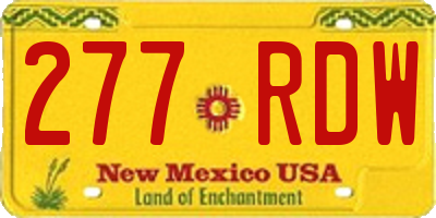 NM license plate 277RDW
