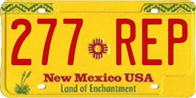 NM license plate 277REP