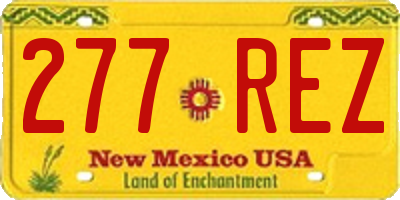 NM license plate 277REZ