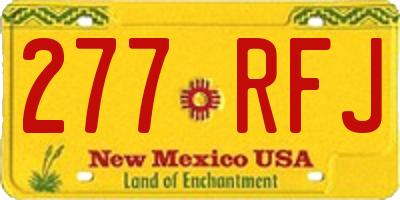 NM license plate 277RFJ