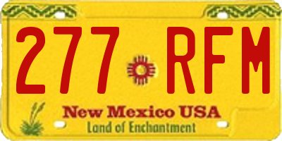 NM license plate 277RFM