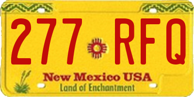 NM license plate 277RFQ