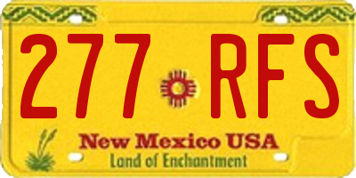 NM license plate 277RFS