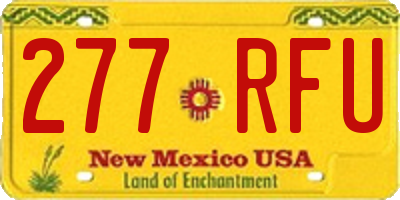 NM license plate 277RFU
