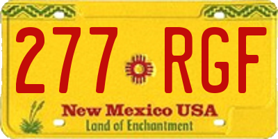 NM license plate 277RGF
