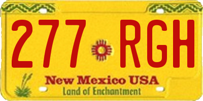 NM license plate 277RGH