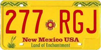 NM license plate 277RGJ