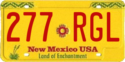 NM license plate 277RGL