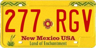 NM license plate 277RGV