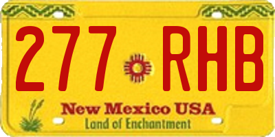 NM license plate 277RHB
