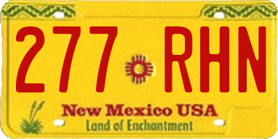 NM license plate 277RHN