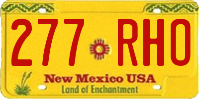 NM license plate 277RHO