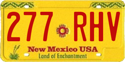 NM license plate 277RHV