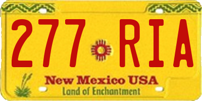 NM license plate 277RIA