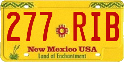 NM license plate 277RIB