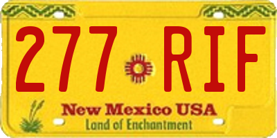 NM license plate 277RIF