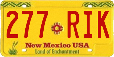 NM license plate 277RIK