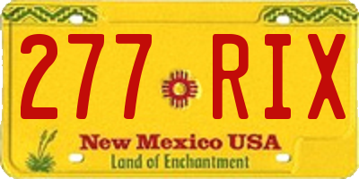 NM license plate 277RIX