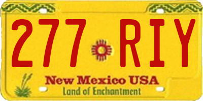 NM license plate 277RIY