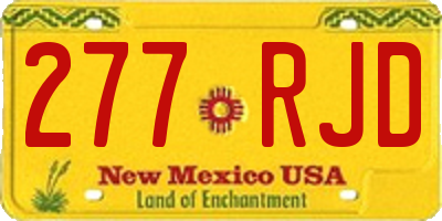 NM license plate 277RJD