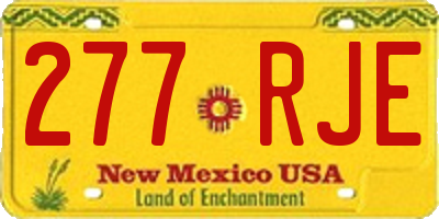NM license plate 277RJE
