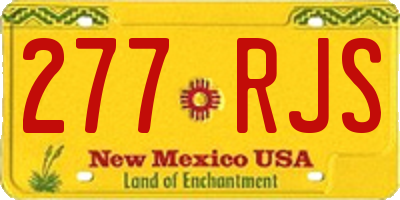 NM license plate 277RJS