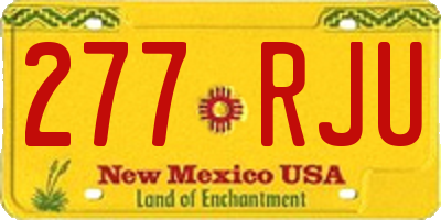 NM license plate 277RJU