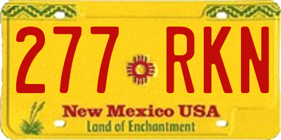 NM license plate 277RKN