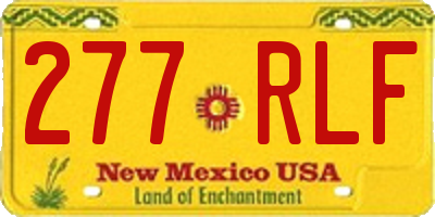 NM license plate 277RLF