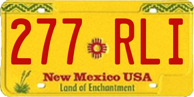 NM license plate 277RLI