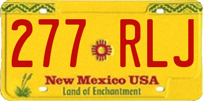 NM license plate 277RLJ