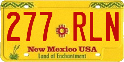 NM license plate 277RLN