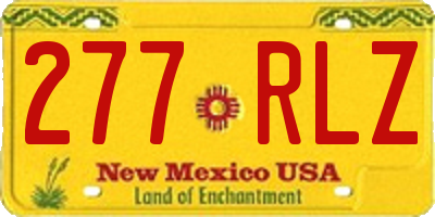 NM license plate 277RLZ