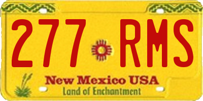 NM license plate 277RMS
