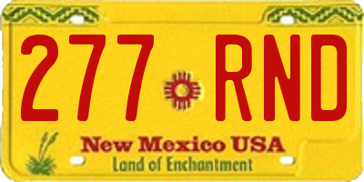 NM license plate 277RND