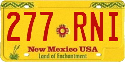NM license plate 277RNI