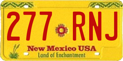 NM license plate 277RNJ