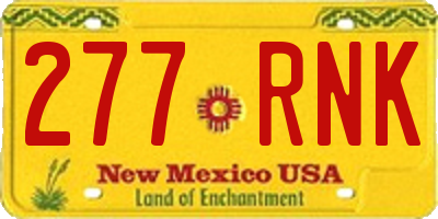 NM license plate 277RNK
