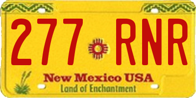 NM license plate 277RNR