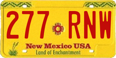 NM license plate 277RNW