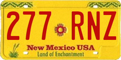NM license plate 277RNZ