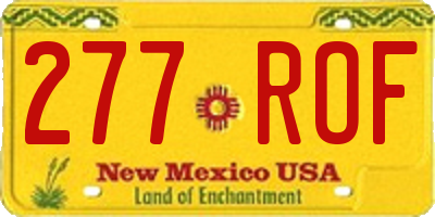 NM license plate 277ROF