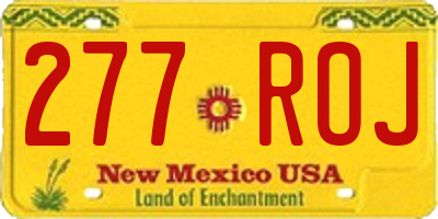NM license plate 277ROJ
